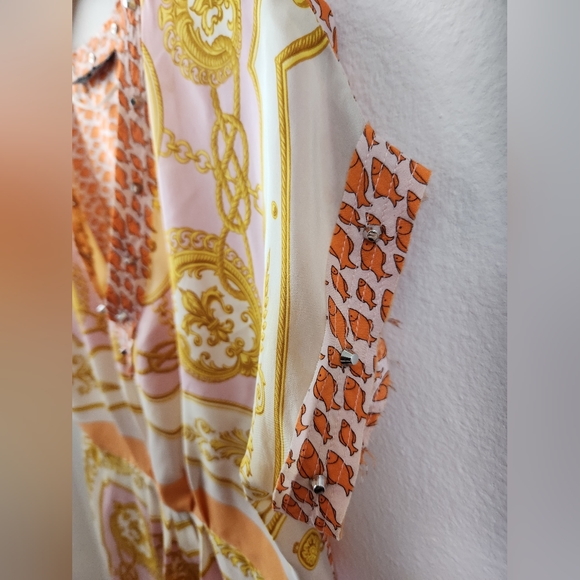 Zara Woman 100% Mulberry Silk Scarf Print Mini Dress Multicolor Size XS - Picture 8 of 16